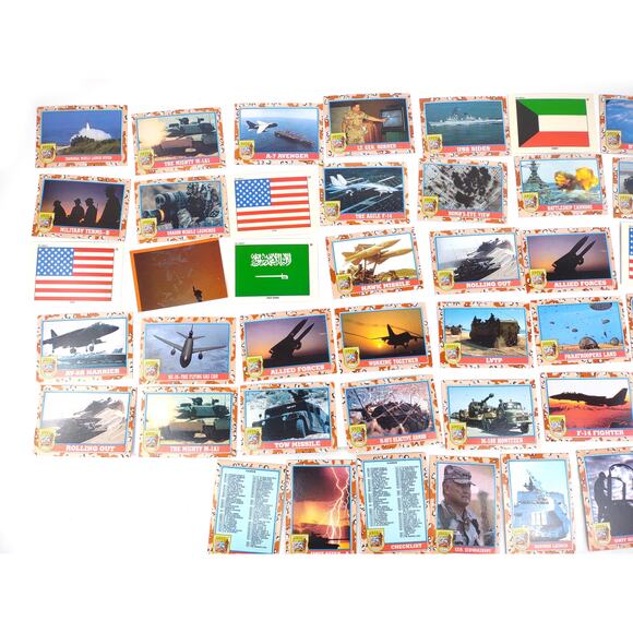 Lot of 54 Desert Storm Military Trading Cards 1991 TOPPS Second Series - Picture 3 of 4